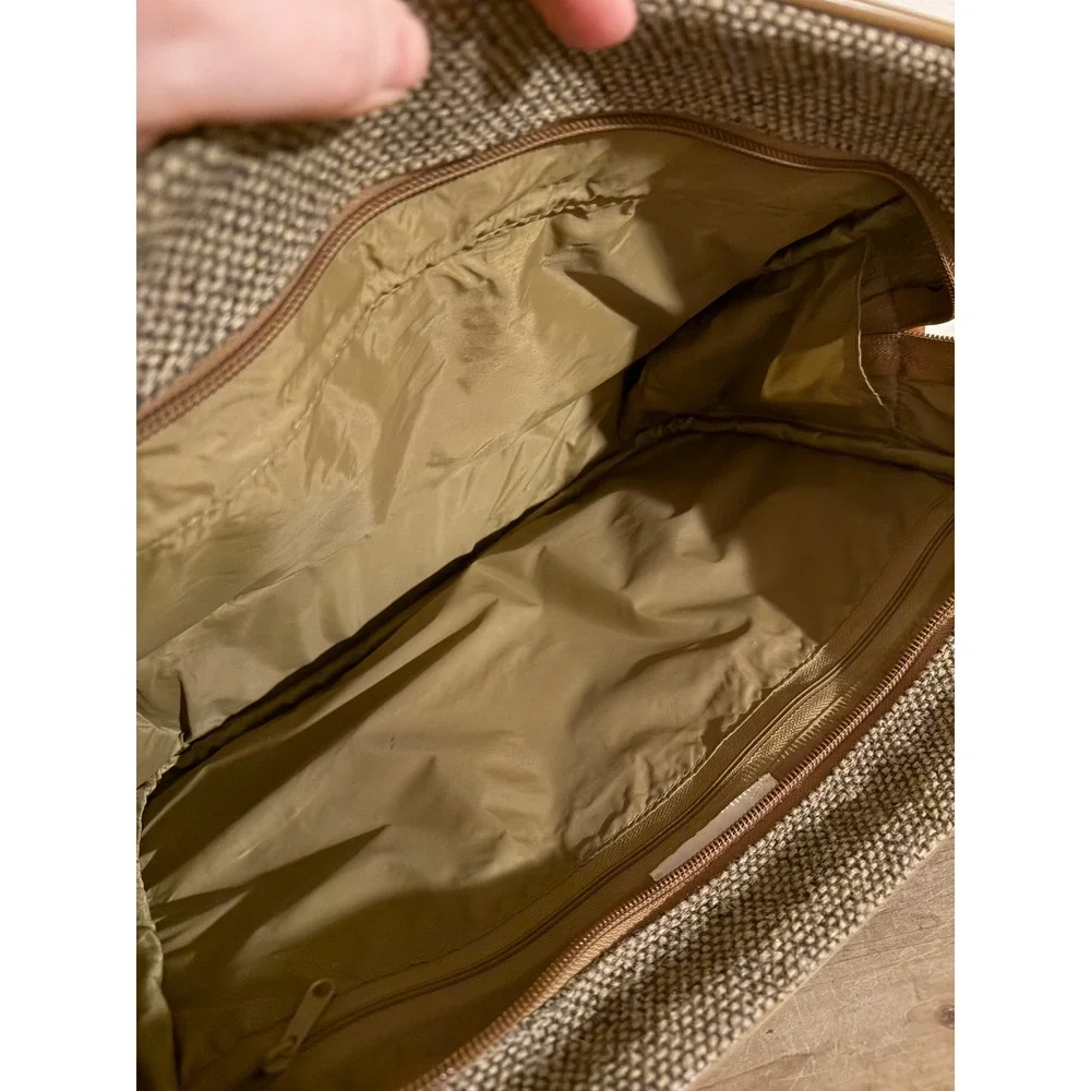 Hartmann Luggage Vintage‎ Tweed Leather Trim Shoulder Bag Tan Brown Carry On